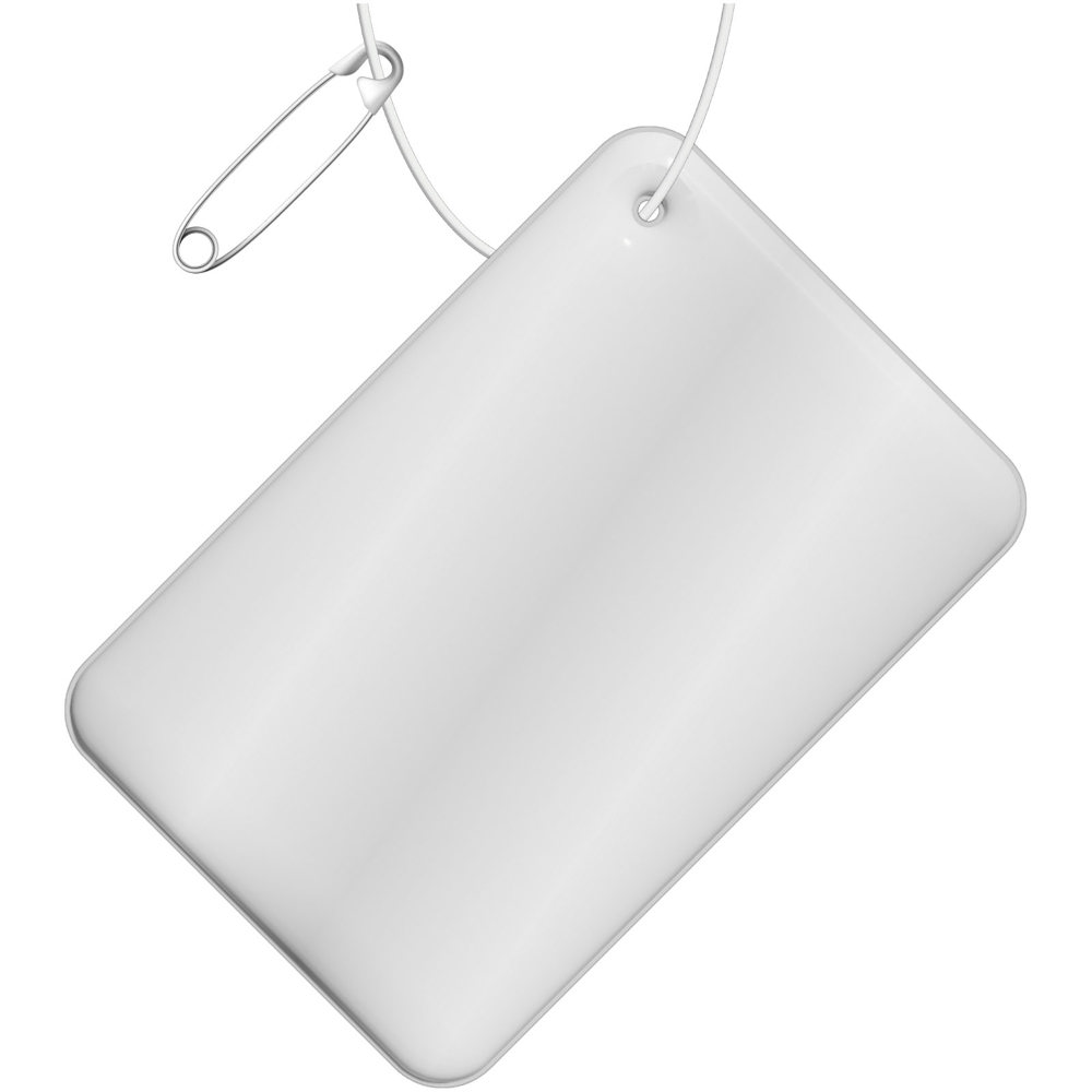 RFX™ H-10 Rechteckiger, reflektierender PVC-Anhänger, klein - weiss