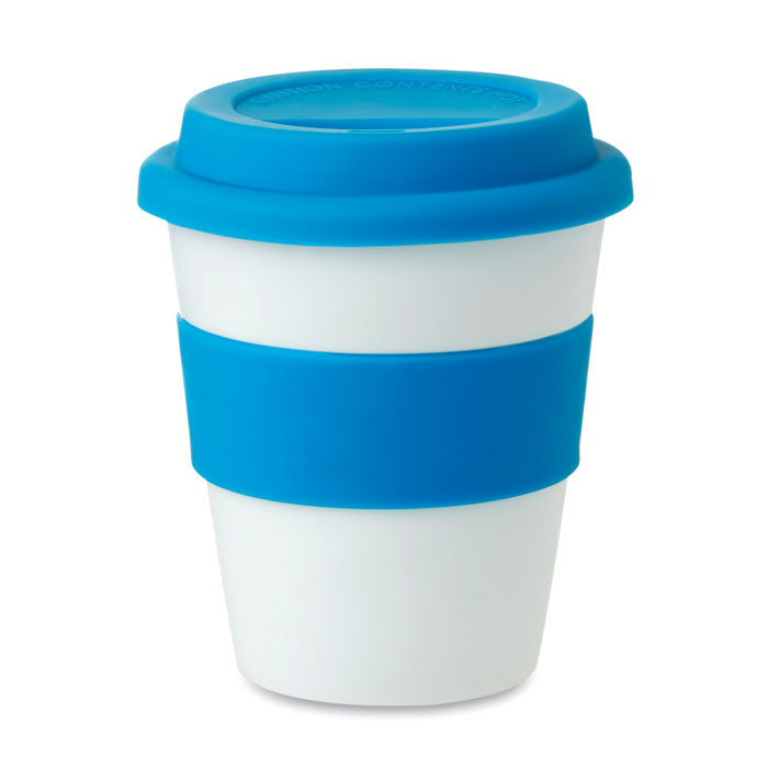 ASTORIA - PP Becher mit Silikon-Deckel - Blau