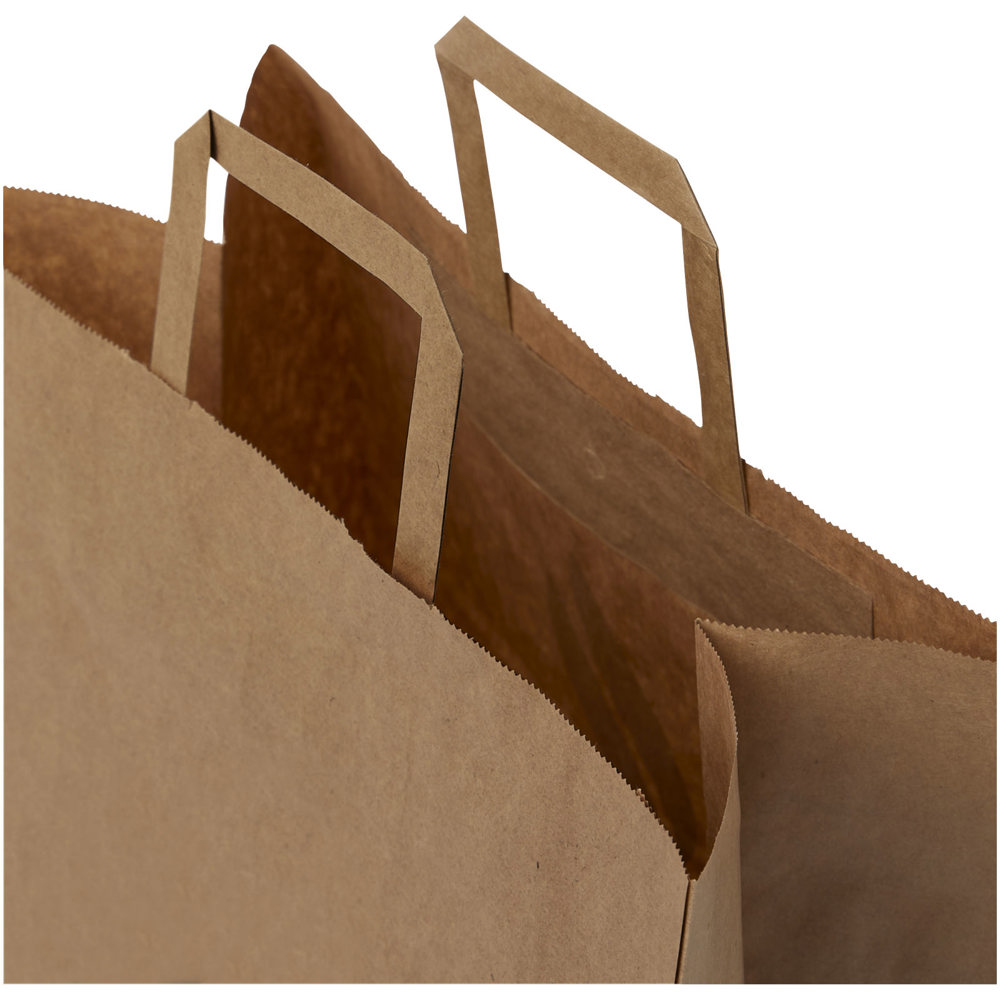 Kraftpapiertasche 80-90 g/m² mit flachen Griffen – 34 × 20 × 35 cm
