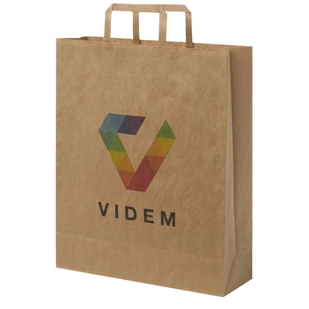 Kraftpapiertasche 80-90 g/m² mit flachen Griffen – 32 × 12 × 40 cm - Kraftpapier