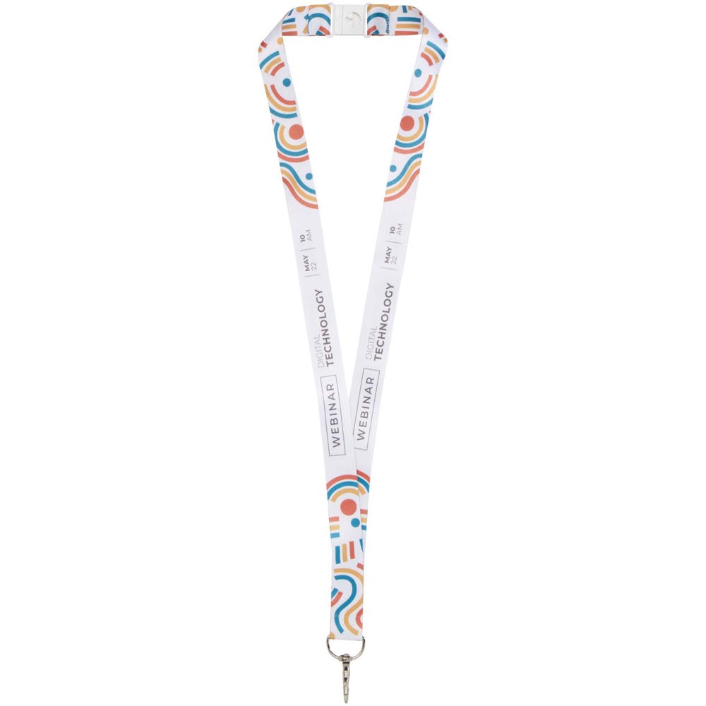 Addie Sublimation Lanyard mit Sicherheitsverschluss - weiss, weiss