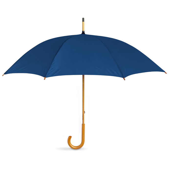 CALA - Regenschirm mit Holzgriff - Blau