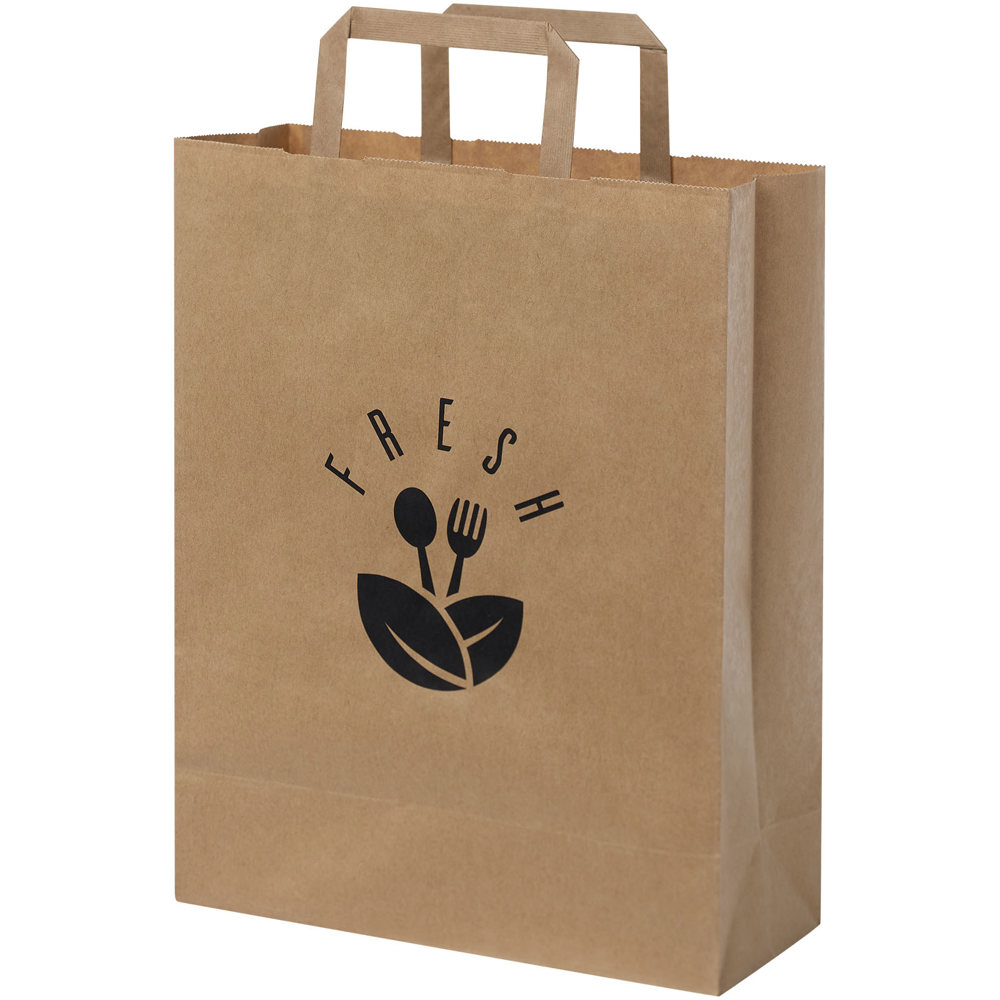 Kraftpapiertasche 80-90 g/m² mit flachen Griffen – 25 × 11 × 31 cm - Kraftpapier