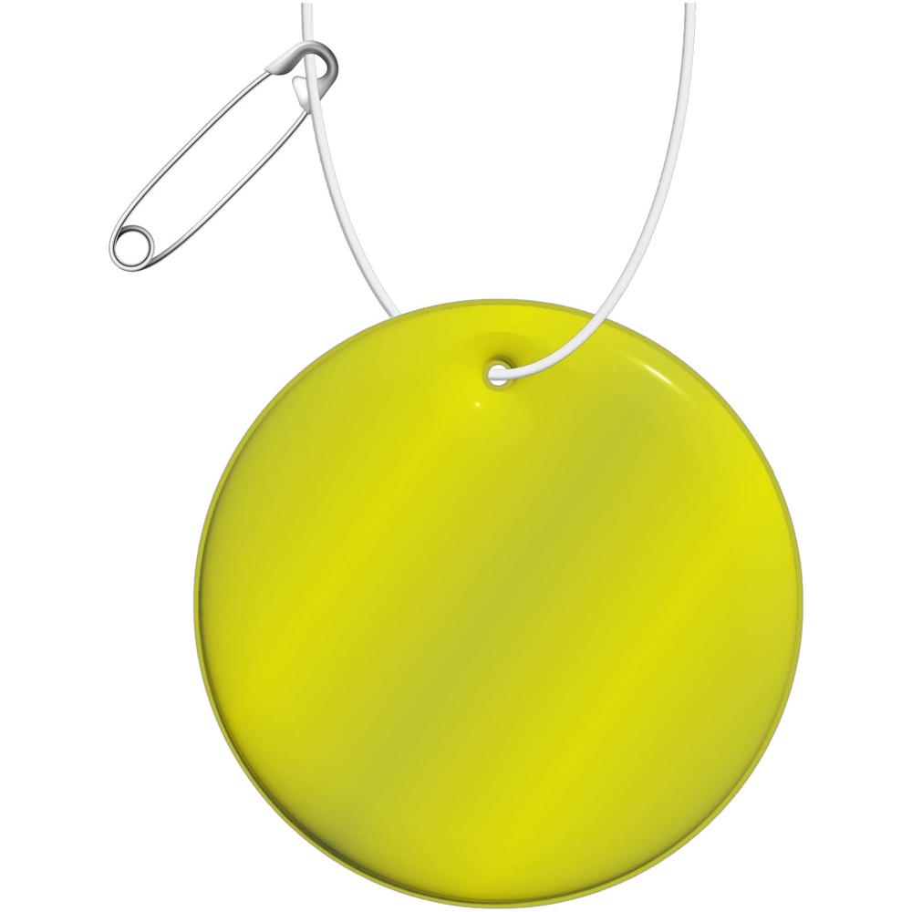 RFX™ H-16 runder, leichter, reflektierender PVC-Anhänger – medium - neongelb