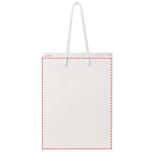 Handgefertigte 170 g/m² Integra-Papiertüte mit Kunststoff Kordelgriffen – 18 × 9 × 23 cm 