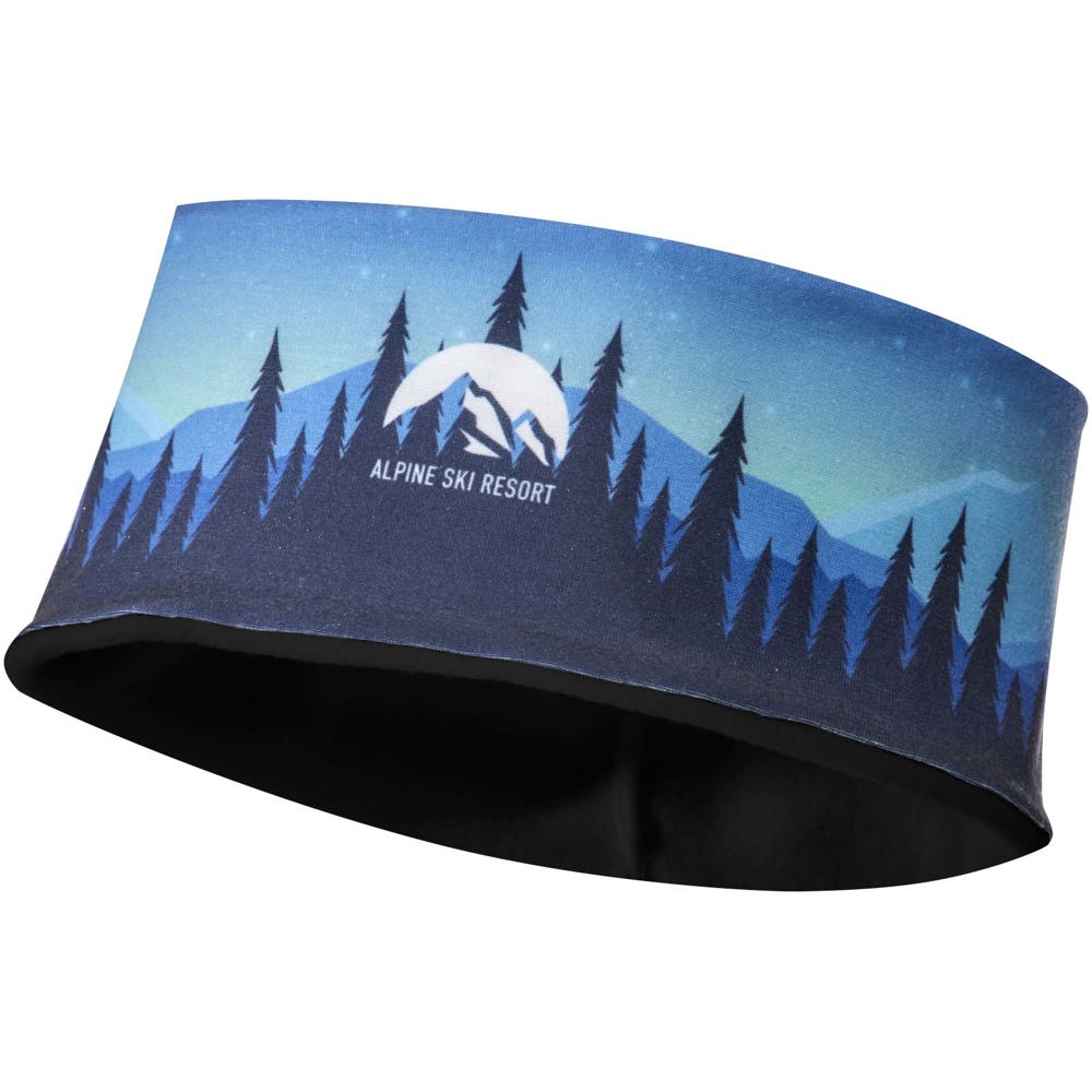 Emma Sublimation-Stirnband aus RPET mit Fleece - Schwarz