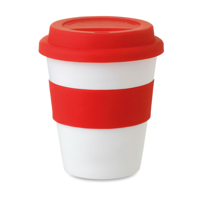 ASTORIA - PP Becher mit Silikon-Deckel - Rot