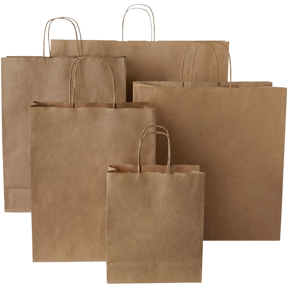 Kraftpapiertasche 80-90 g/m² mit gedrehten Griffen – 34 × 20 × 35 cm