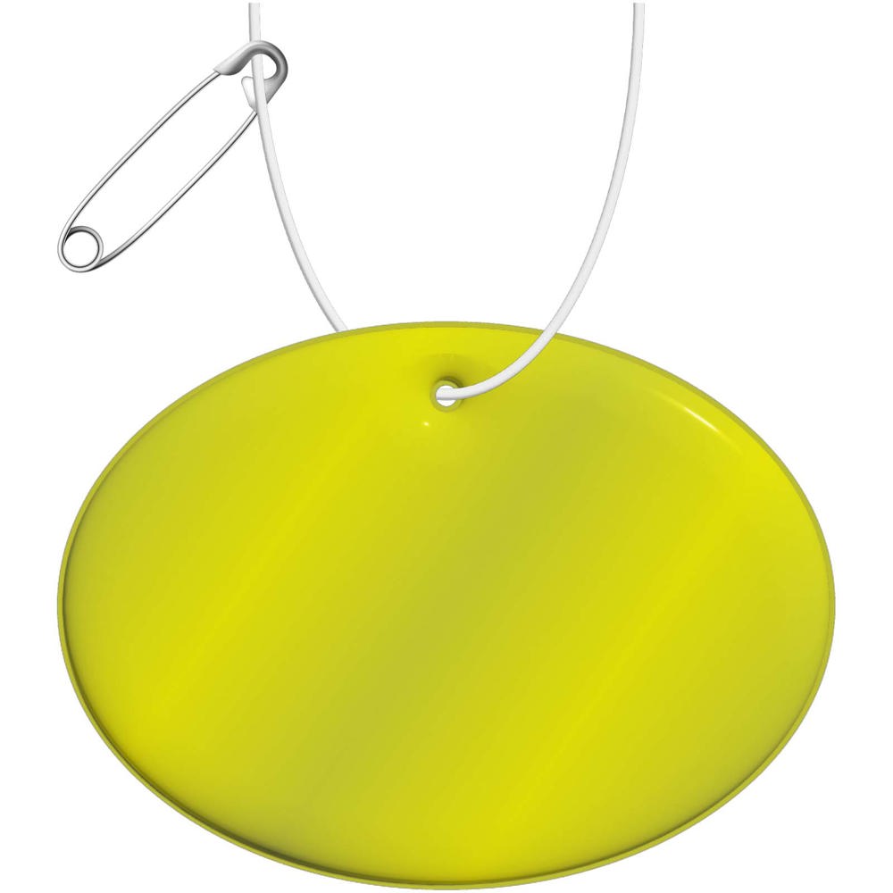 RFX™ H-16 runder, leichter, reflektierender PVC-Anhänger – groß - neongelb