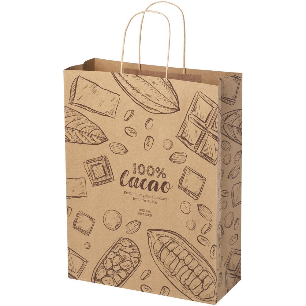 Kraftpapiertasche 120 g/m² mit gedrehten Griffen – 31 × 12 × 41 cm - Kraftpapier
