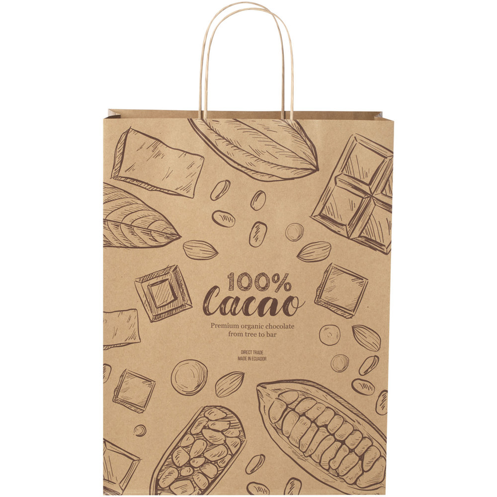 Kraftpapiertasche 120 g/m² mit gedrehten Griffen – 31 × 12 × 41 cm