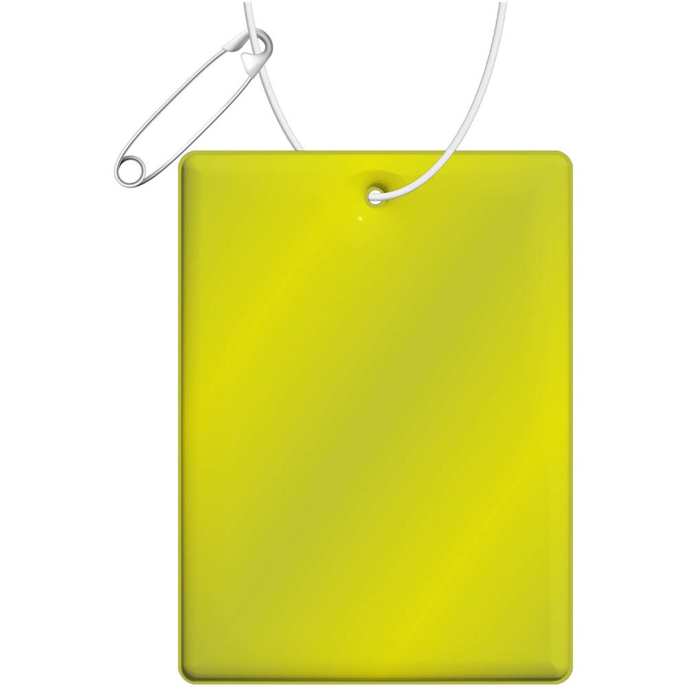 RFX™ H-12 rechteckiger, leichter, reflektierender PVC-Anhänger – groß - neongelb