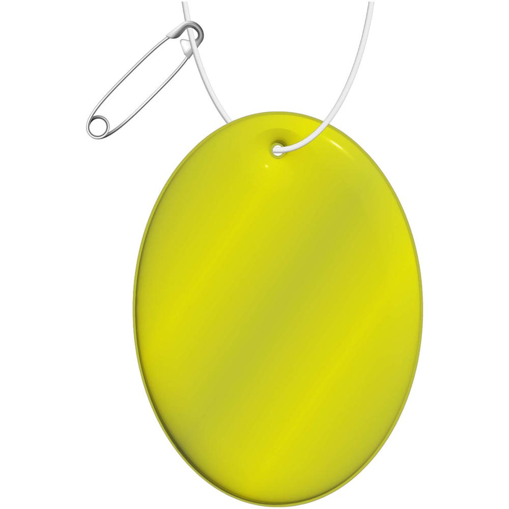 RFX™ H-16 ovaler, leichter, reflektierender PVC-Anhänger - neongelb
