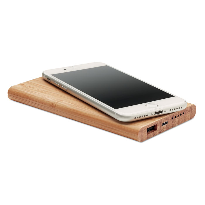 ARENA - Induktive Powerbank Bambus
