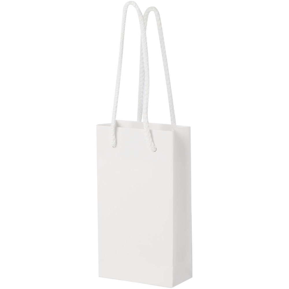 Handgefertigte 170 g/m² Integra-Papiertüte mit Kunststoff Kordelgriffen – 9,5 × 4 × 17 cm