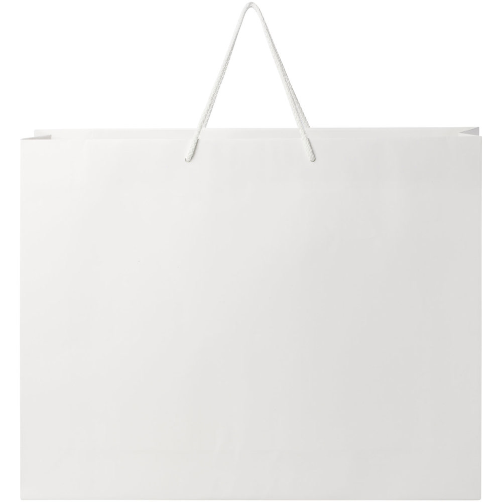 Handgefertigte 170 g/m² Integra-Papiertüte mit Kunststoff Kordelgriffen – 45 × 10 × 35 cm