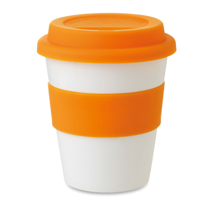 ASTORIA - PP Becher mit Silikon-Deckel - Orange