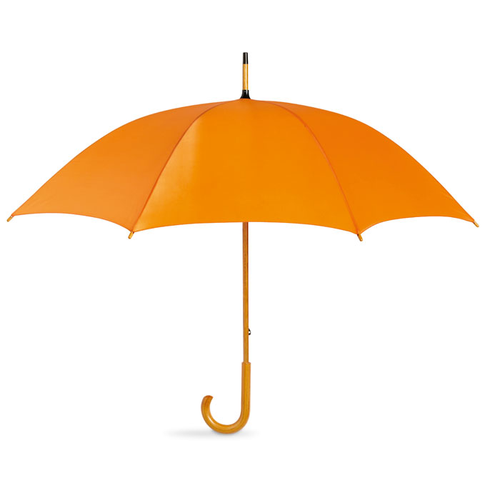CALA - Regenschirm mit Holzgriff - Orange