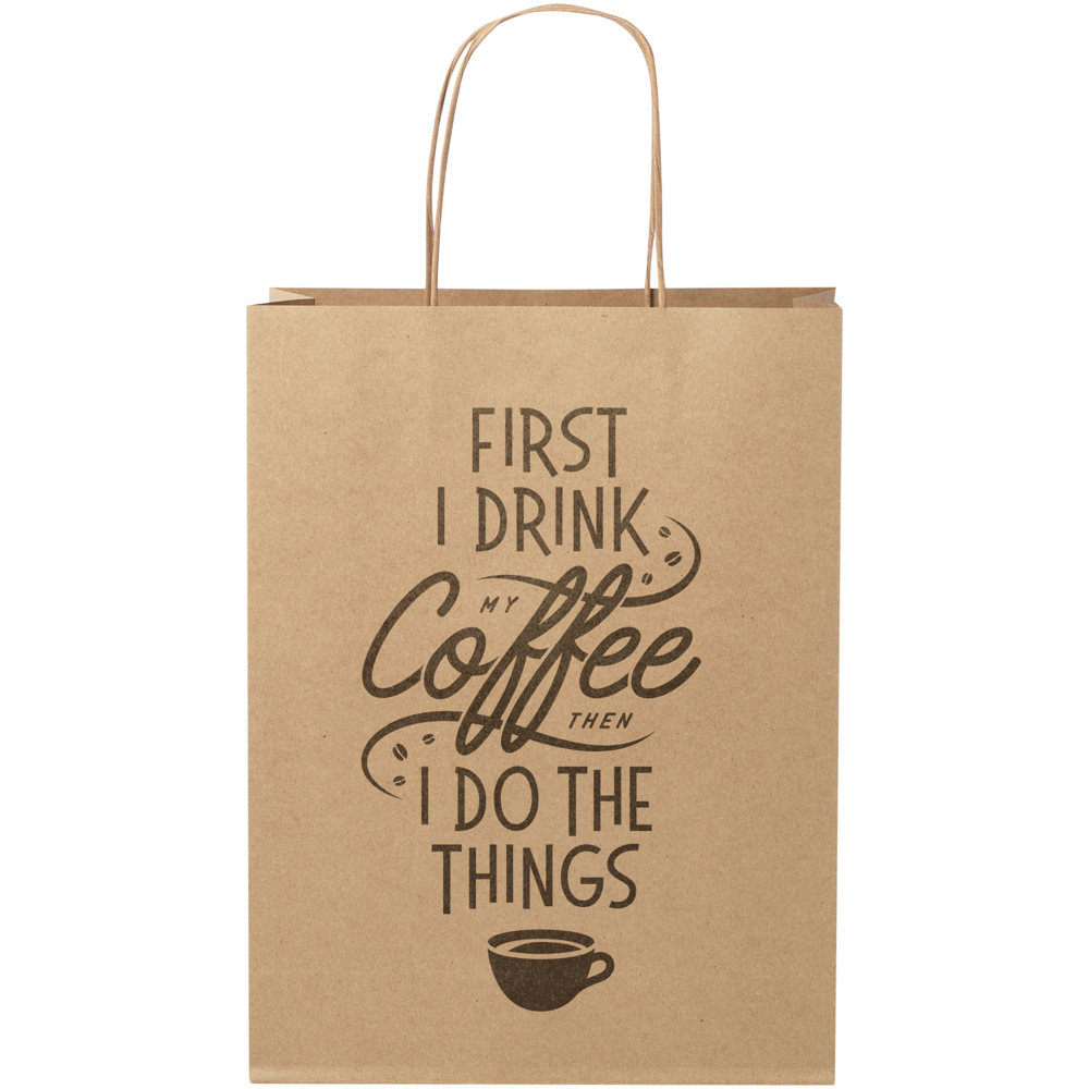 Kraftpapiertasche 120 g/m² mit gedrehten Griffen – 24 × 9 × 32 cm