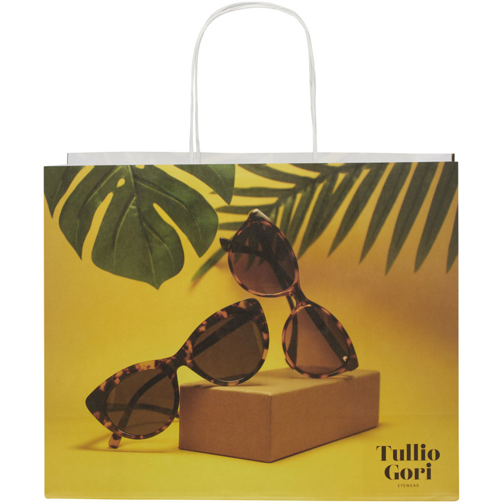 Kraftpapiertasche 120 g/m² mit gedrehten Griffen – 31 × 12 × 25 cm