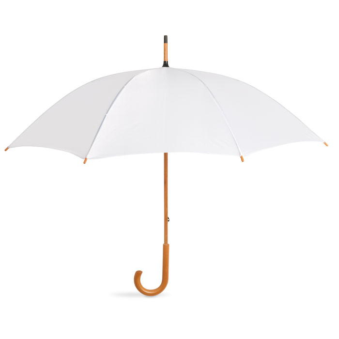 CALA - Regenschirm mit Holzgriff - Weiß